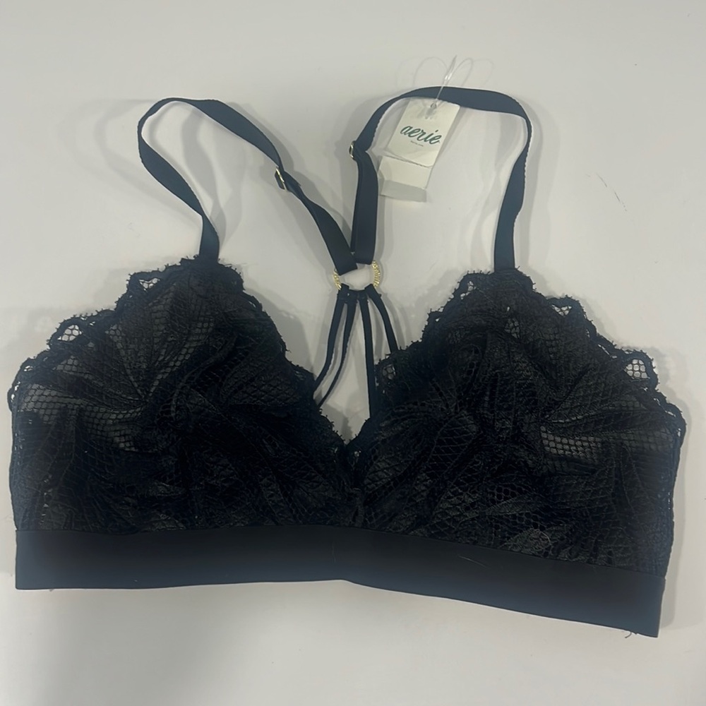Aerie black lace bralette NWT size S